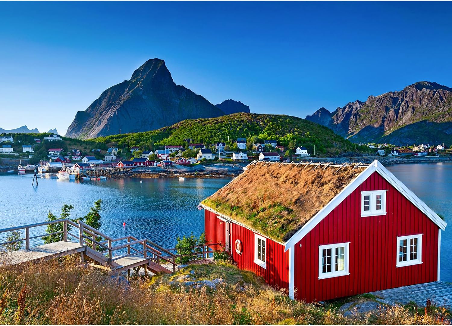 Detalle de HUADADA Puzzle 1000 Teile Norwegen Lofoten