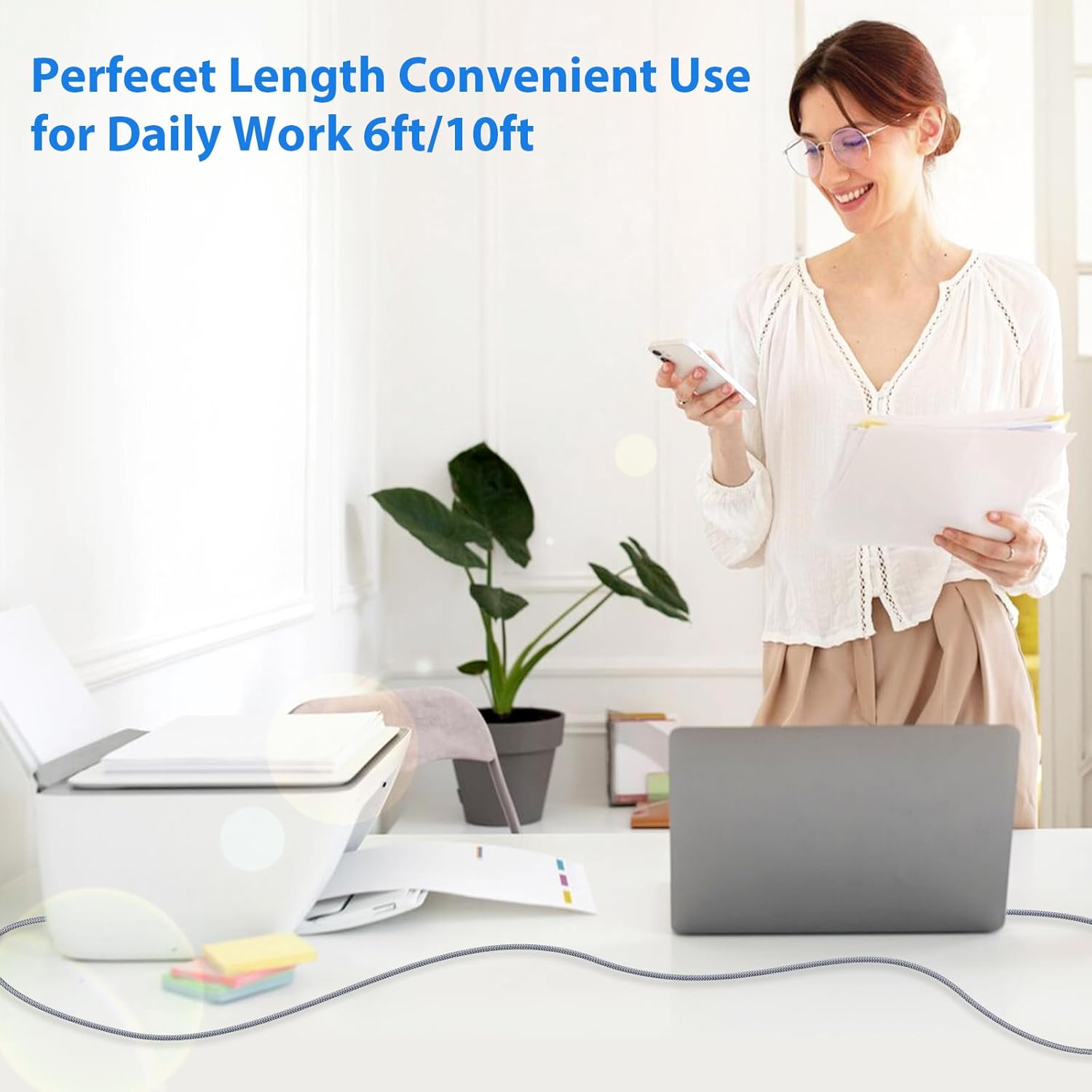 Thumbnail 6 de USB B to USB C Printer/MIDI Cable 6ft for MacBook Pro, HP/Canon Printers and MIDI Controllers