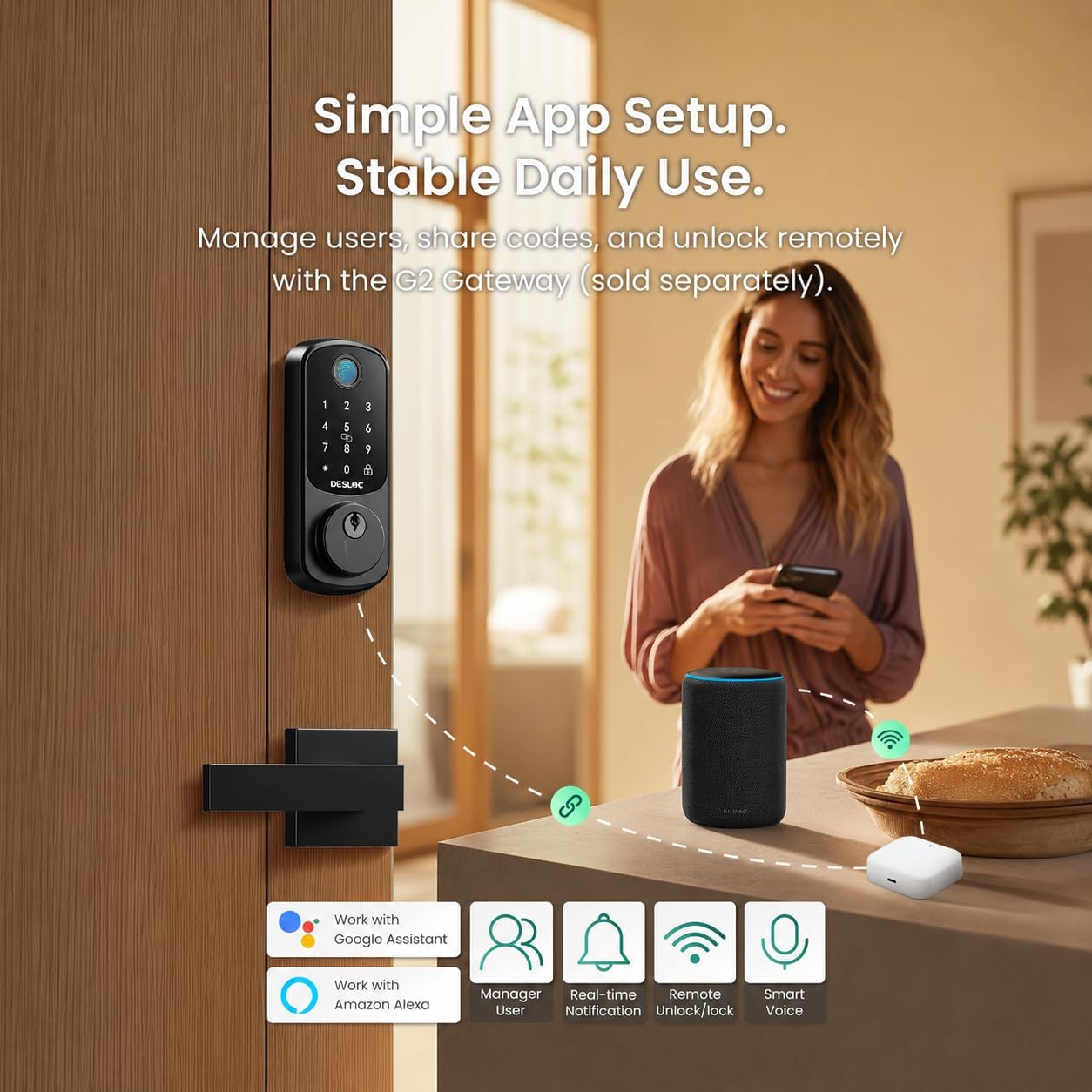 Thumbnail 4 de DESLOC B200 Fingerprint Smart Lock 2-Handle 🔒
