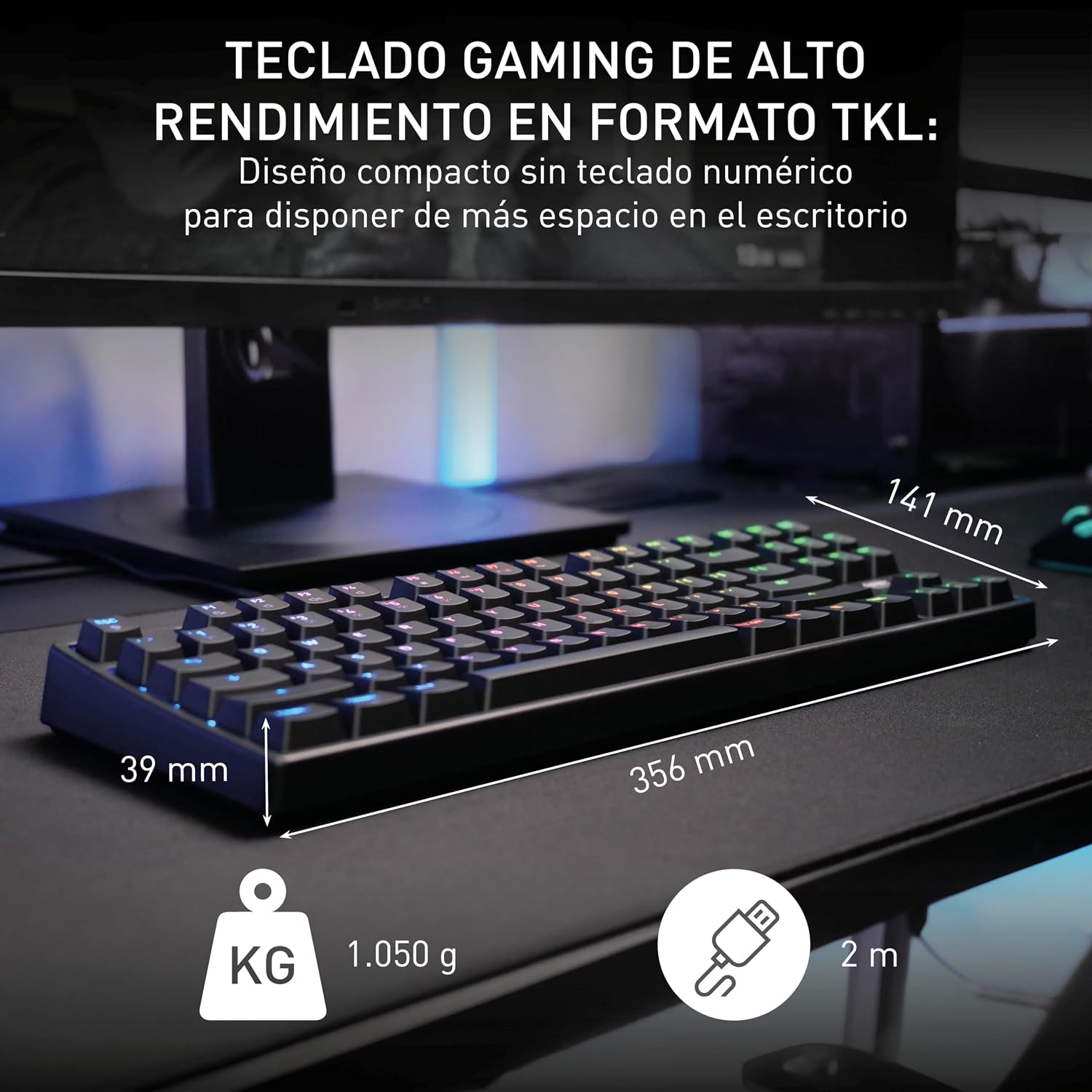 Thumbnail 1 de CHERRY XTRFY K4V2 TKL Gaming Teclado RGB, AZERTY