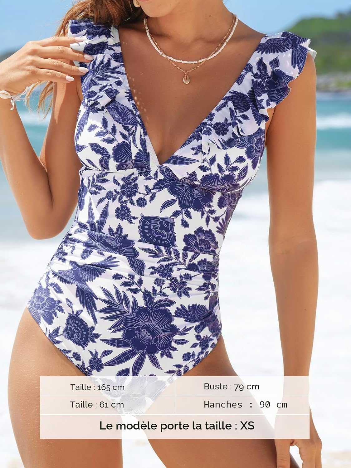 Thumbnail 5 de CUPSHE Maillot de Bain Une pièce à Lacets et col en V pour Femme