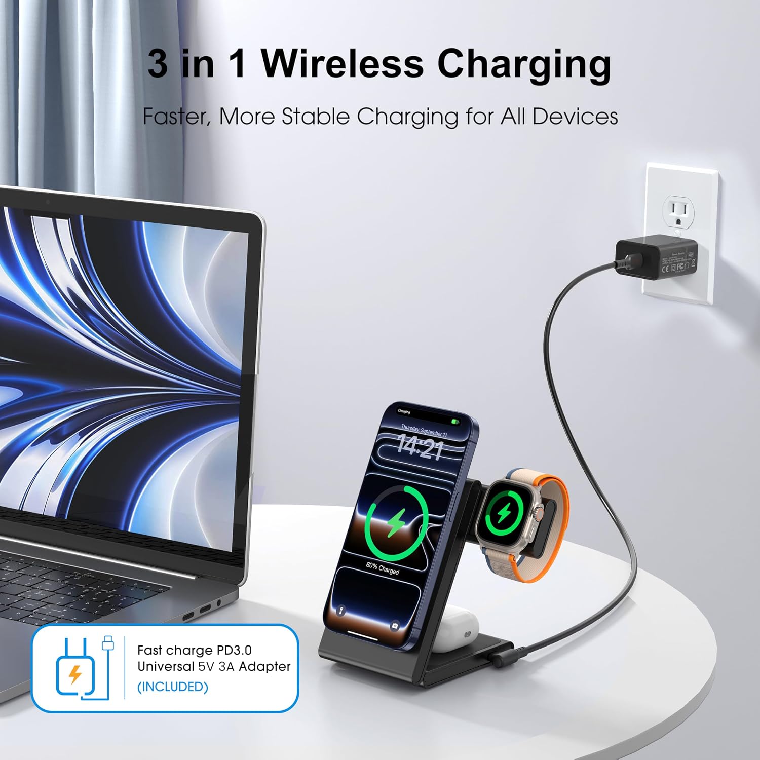 Thumbnail 4 de New Travel Foldable 3-in-1 Wireless Charging Station