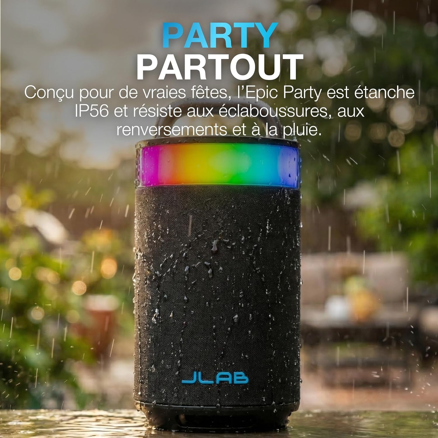 Thumbnail 6 de JLab Epic Party enceinte Bluetooth portable 100W IP56, autonomie jusqu’à 16 h et lumières RGB