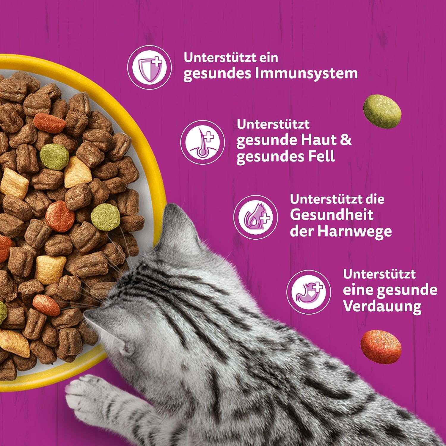 Detalle de WHISKAS Trockenfutter Adult 7 kg mit Huhn – ausgewachsene Katzen