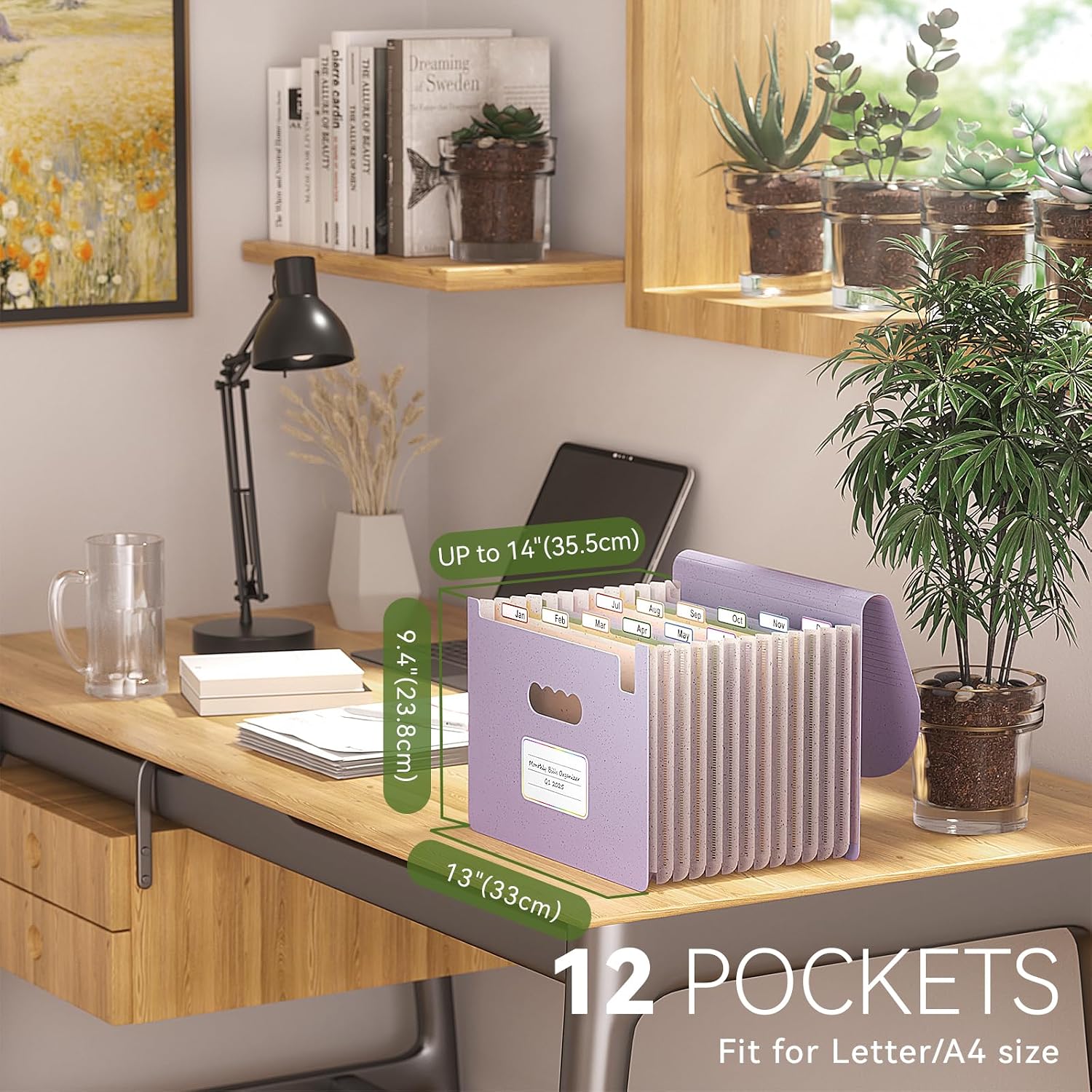 Detalle 2 de EcoStash Wheat Straw File Organiser 12 Pockets