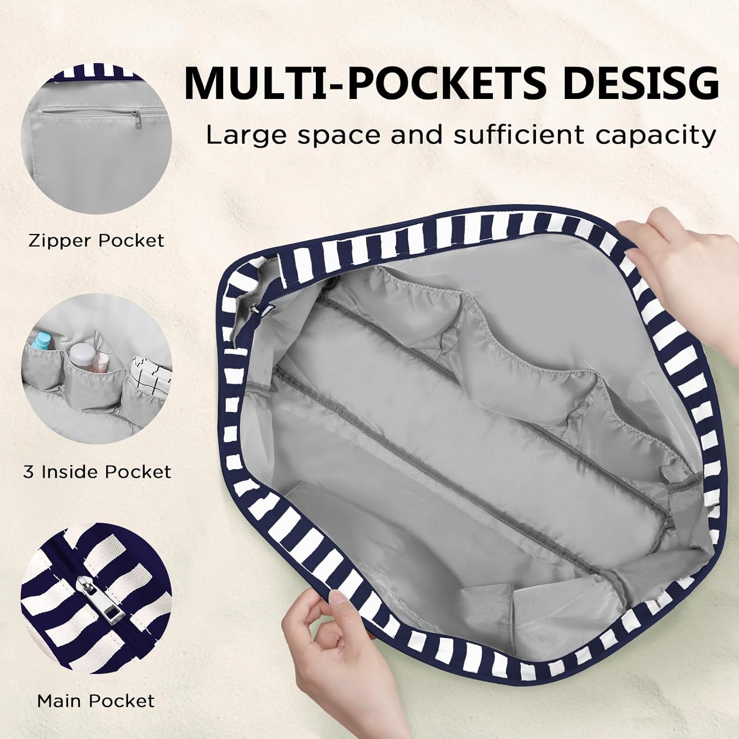 Thumbnail 5 de GAGAKU Sac de plage XXL pour femme – Grand sac de bain élégant et robuste
