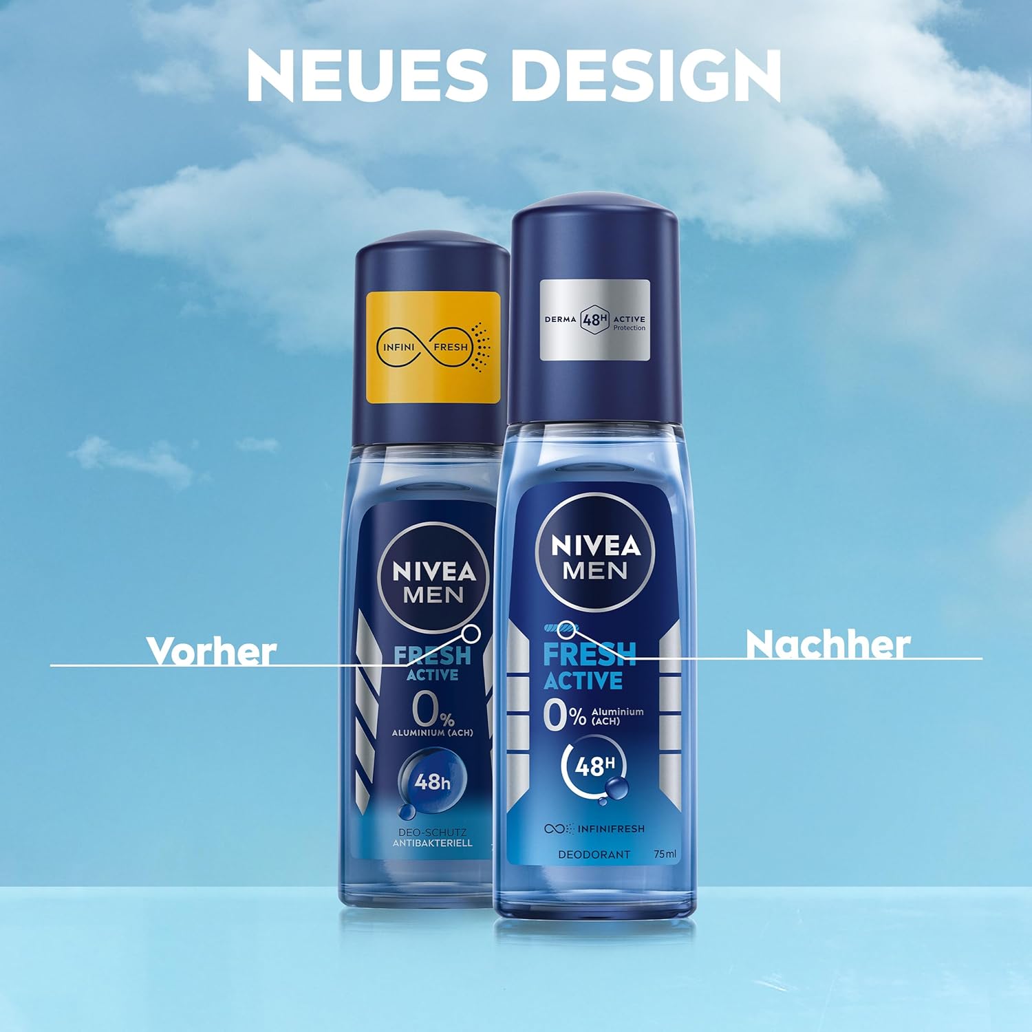 Detalle 1 de NIVEA MEN Fresh Active Deodorant Pumpspray (75 ml) – aluminiumfreier 48h Schutz