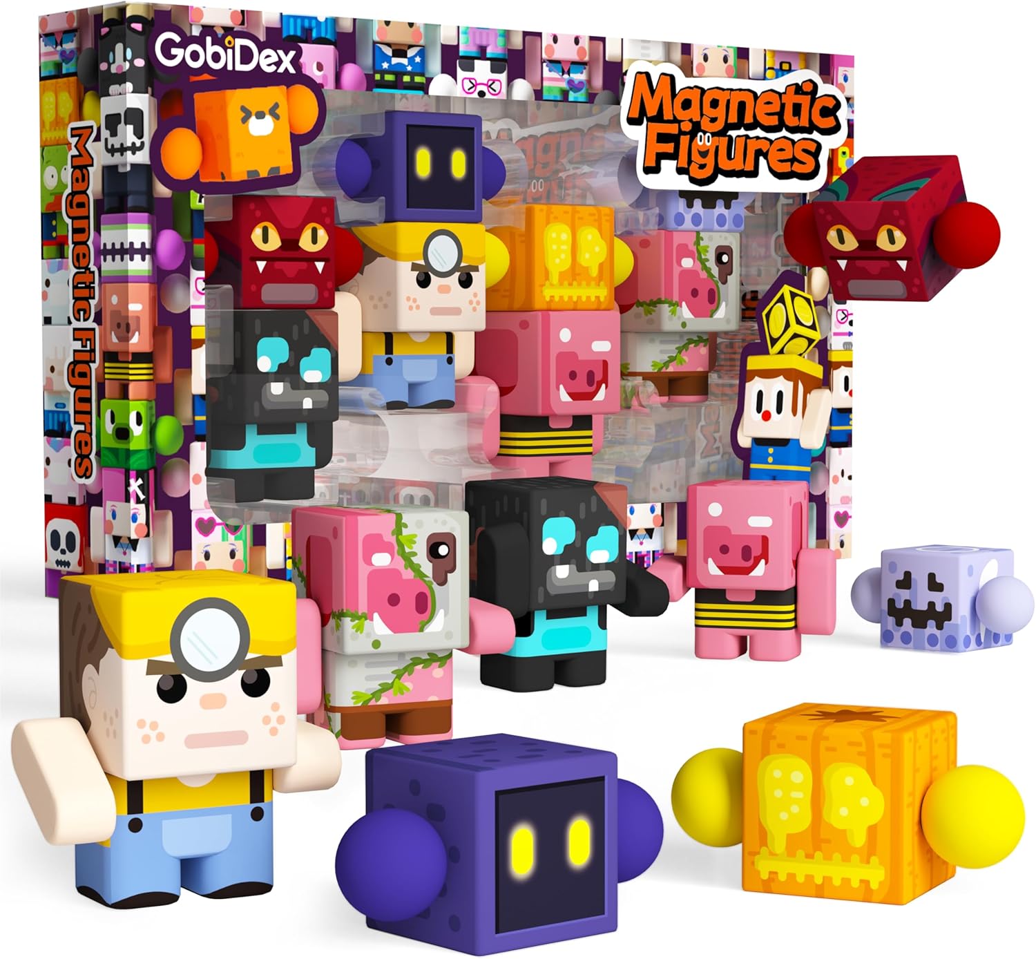GobiDex 8PCS Magnetic Action Figures for Ages 3+