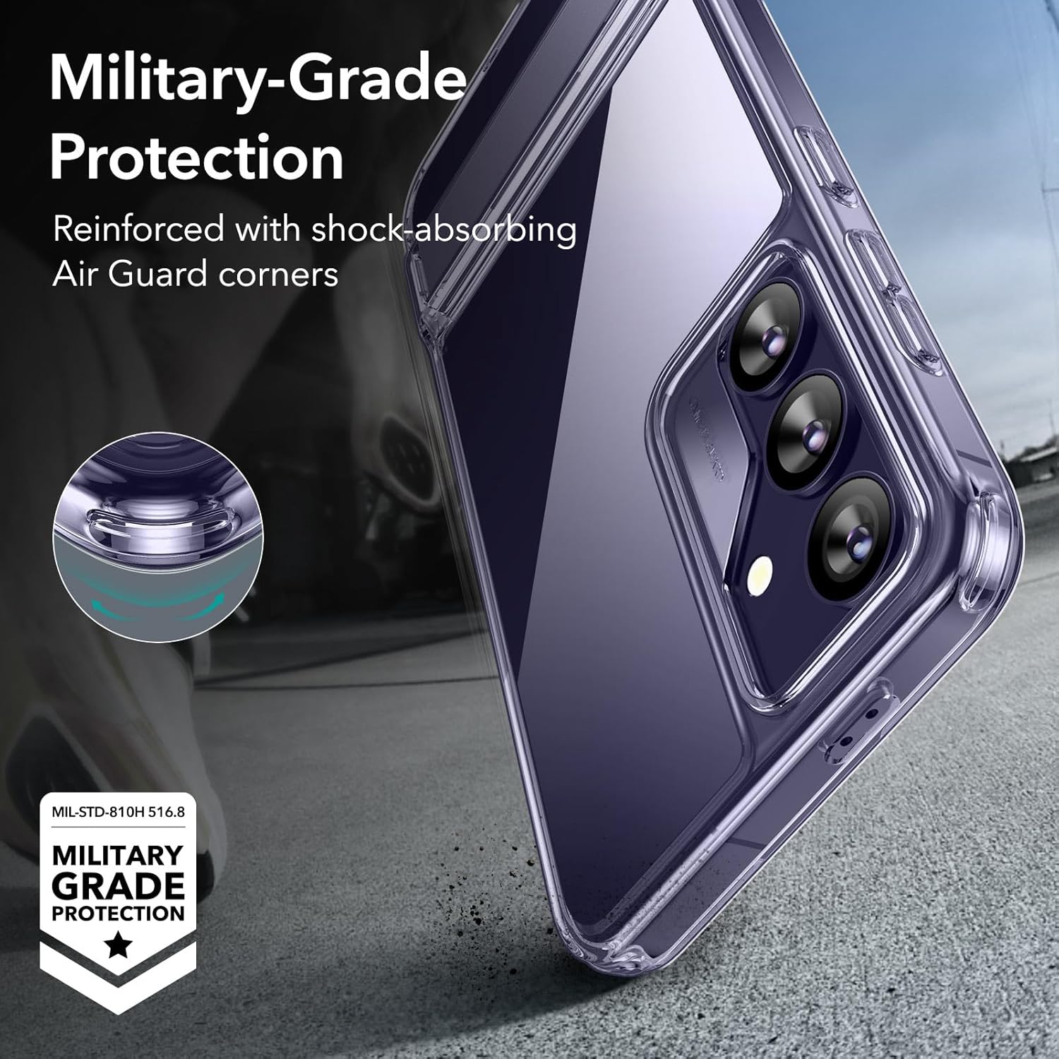 Detalle de ESR Coque avec béquille pour Samsung Galaxy S24 – protection militaire et support réglable