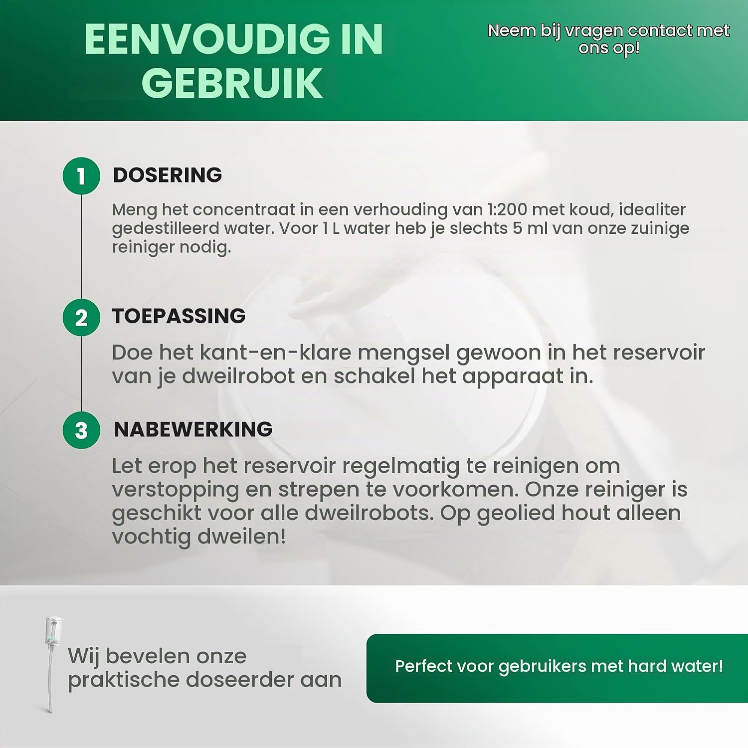 Detalle 1 de BIOHY vloerreiniger voor dweilrobots, Station Fris, 2 × 1 liter met doseerder