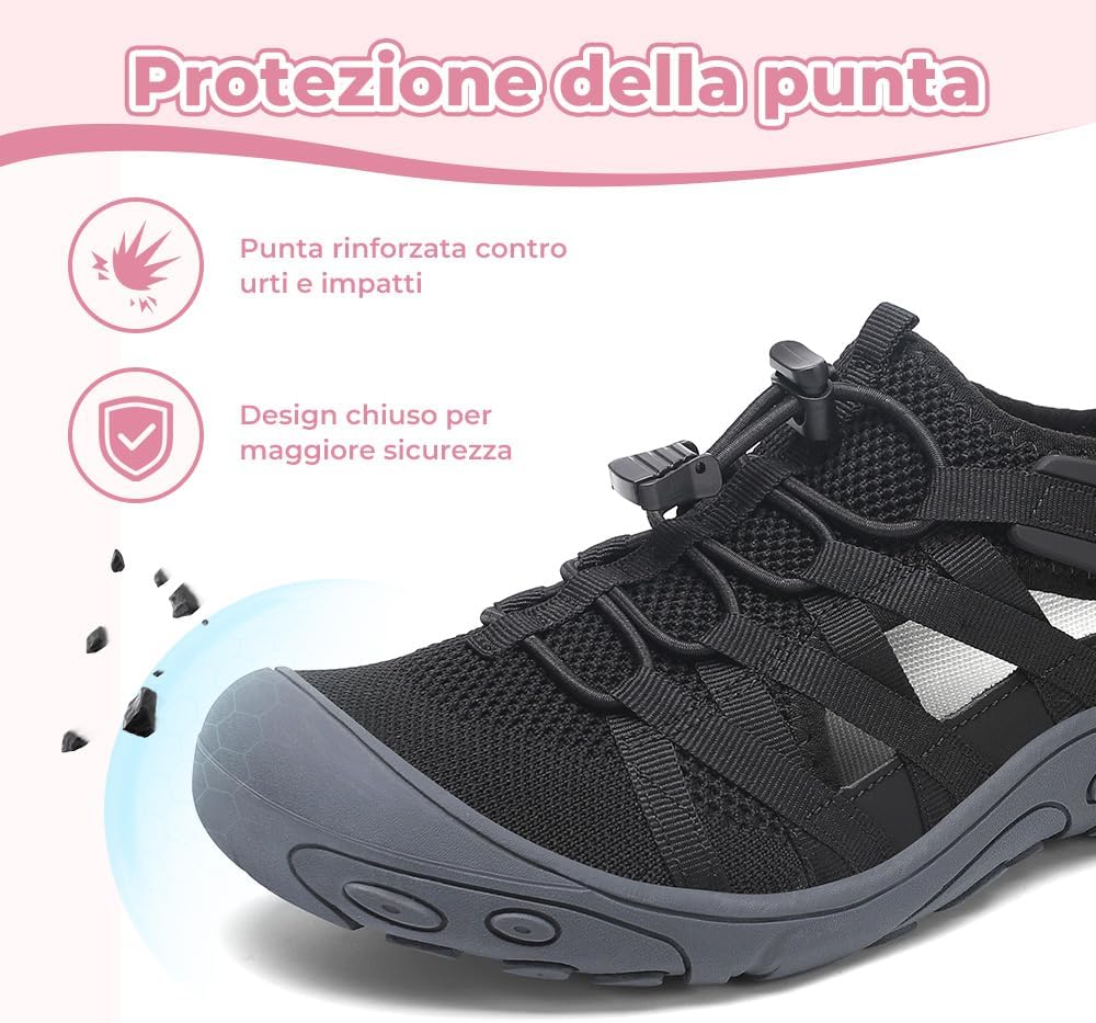 Detalle de Mishansha Sandali da Trekking Donna: traspiranti, antiscivolo e chiusi, taglie 36-42