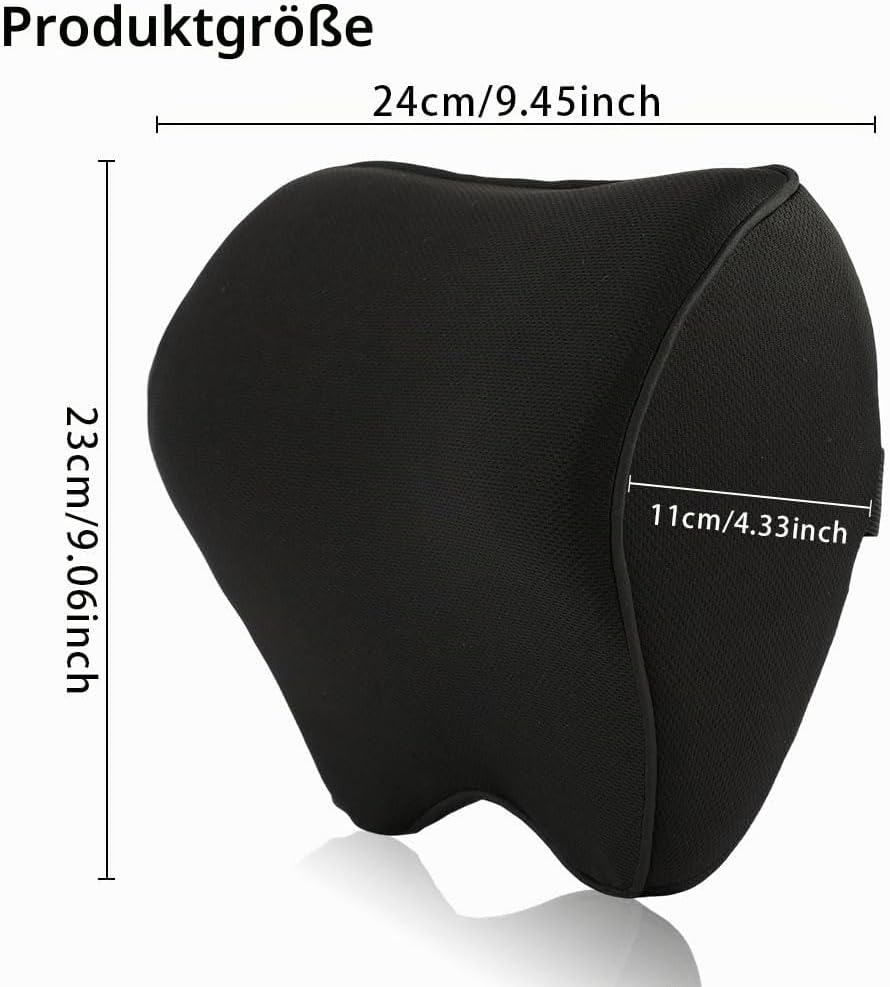 Detalle de Alaoo Auto Nackenkissen, 2er Set – Memory Foam Nackenstütze mit atmungsaktivem Bezug