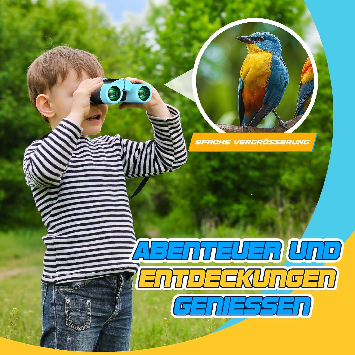 Thumbnail 1 de Fernglas für Kinder – Taktiles Entdecker-Set für 3–12 Jahre, inkl. Tragetasche, Halsband und Vogelbeobachtungs-Handbuch