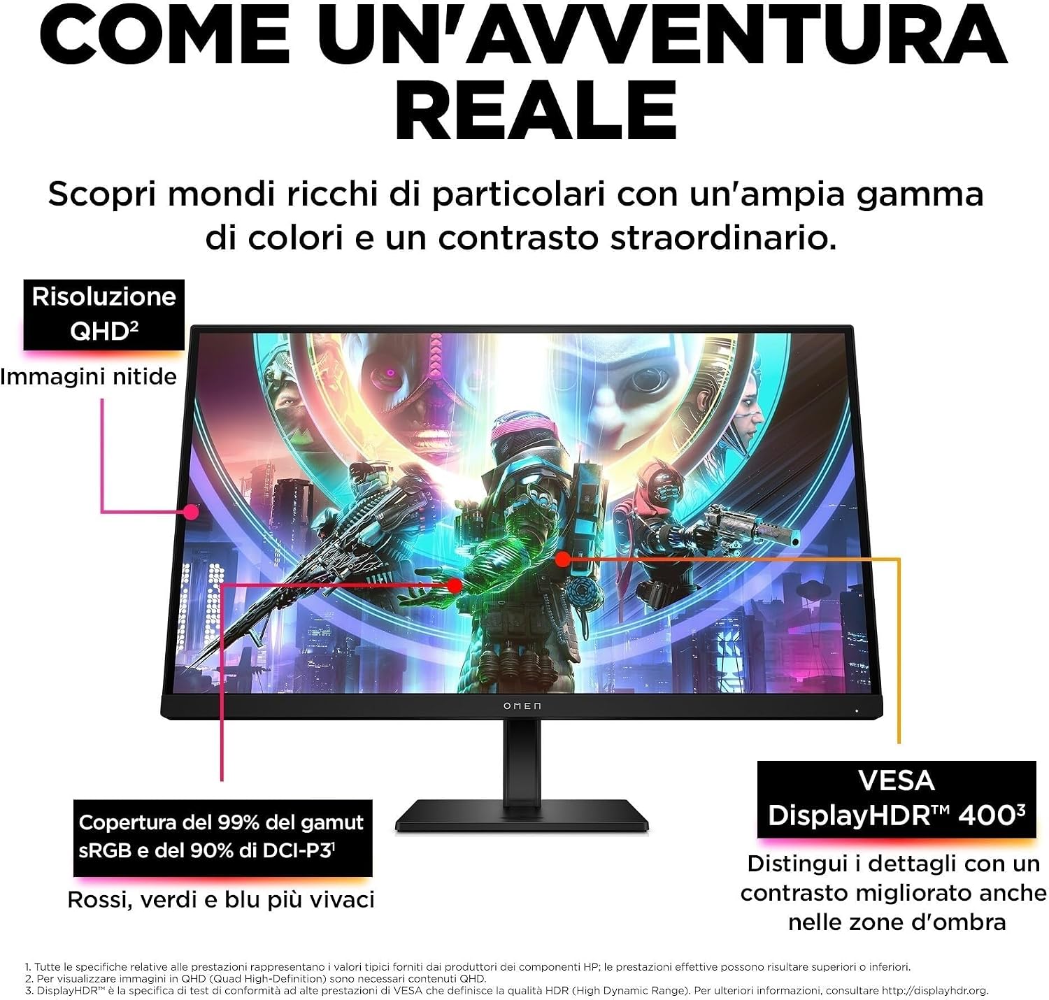 Thumbnail 5 de HP OMEN 27qs: monitor da 27 pollici IPS QHD, 240 Hz con HDR 400 e G-SYNC/NVIDIA FreeSync