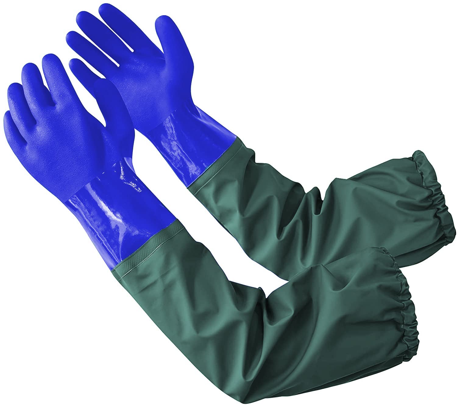 Detalle de HEWEWOR Long Pond Gloves – 26.78" Arm Length, Waterproof PVC Gloves for Aquarium, Gardening and More