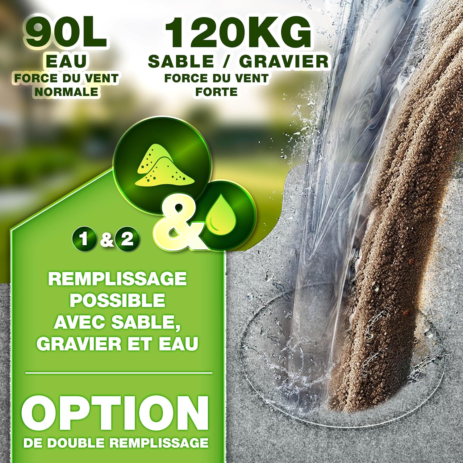 Thumbnail 2 de tillvex Lestage & Dalles Carrées pour Parasol Déporté : base remplissable et modulable en granit synthétique