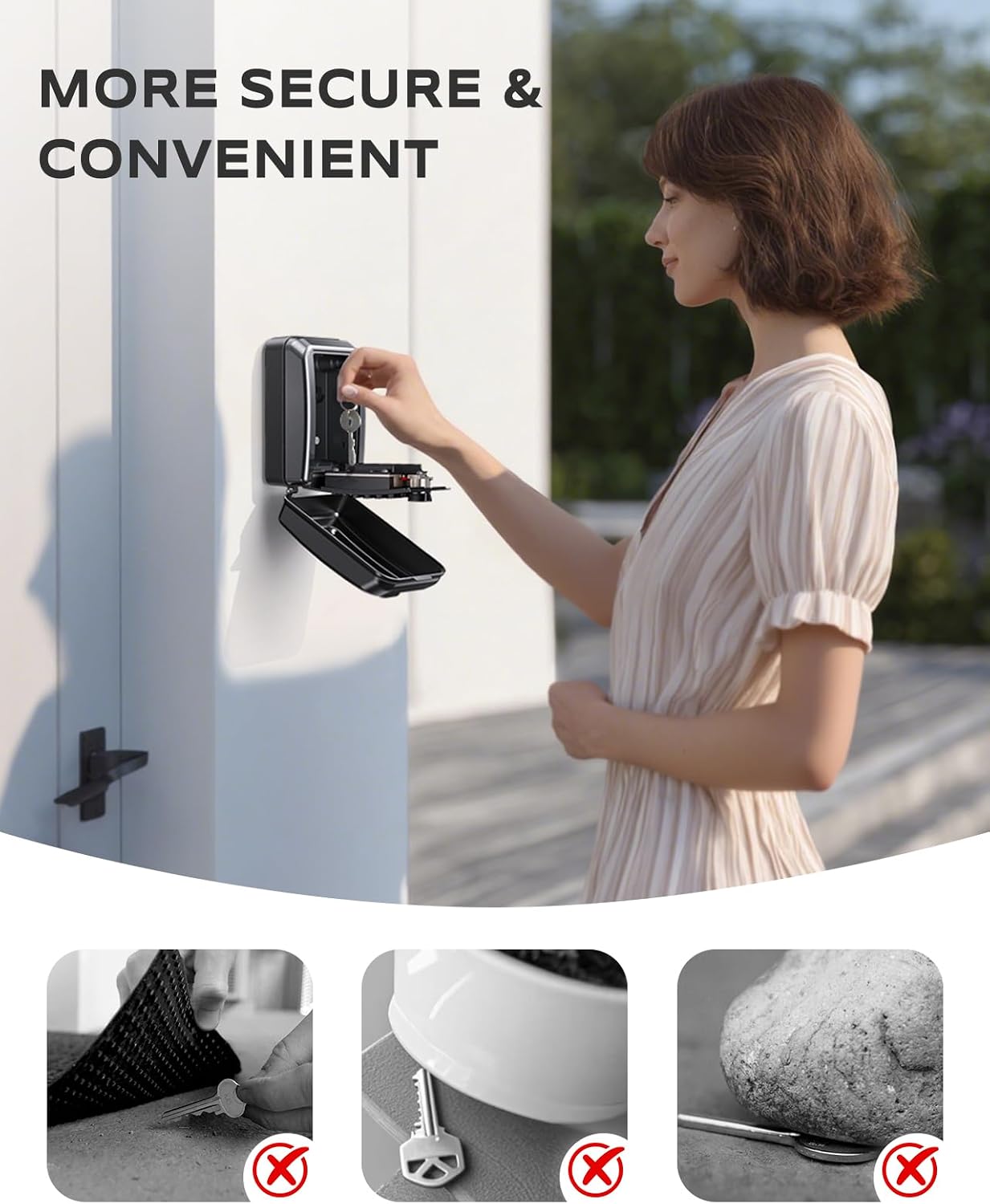 Detalle de Mohard Key Safe Wall Mounted: 12-Digit Lock Box for Secure Key Storage