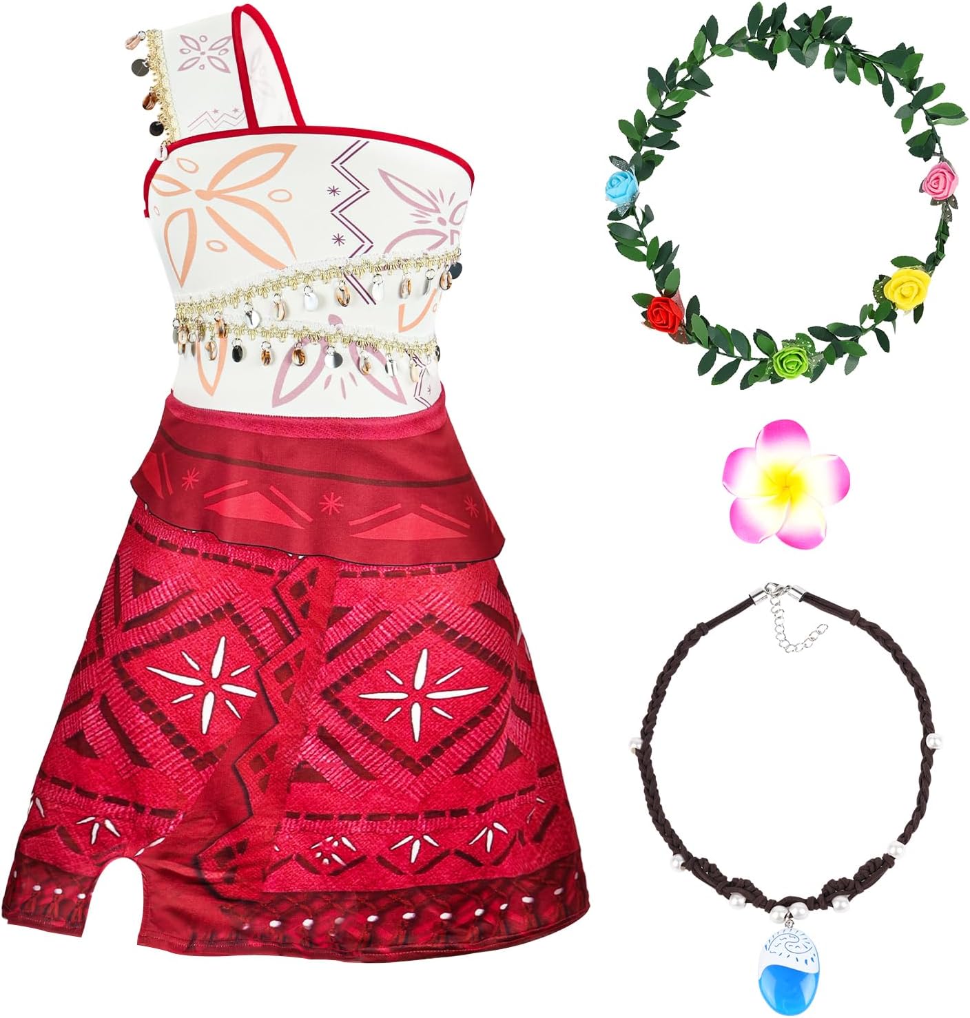 BSBUY Vaiana Princesa Disfraz 4p