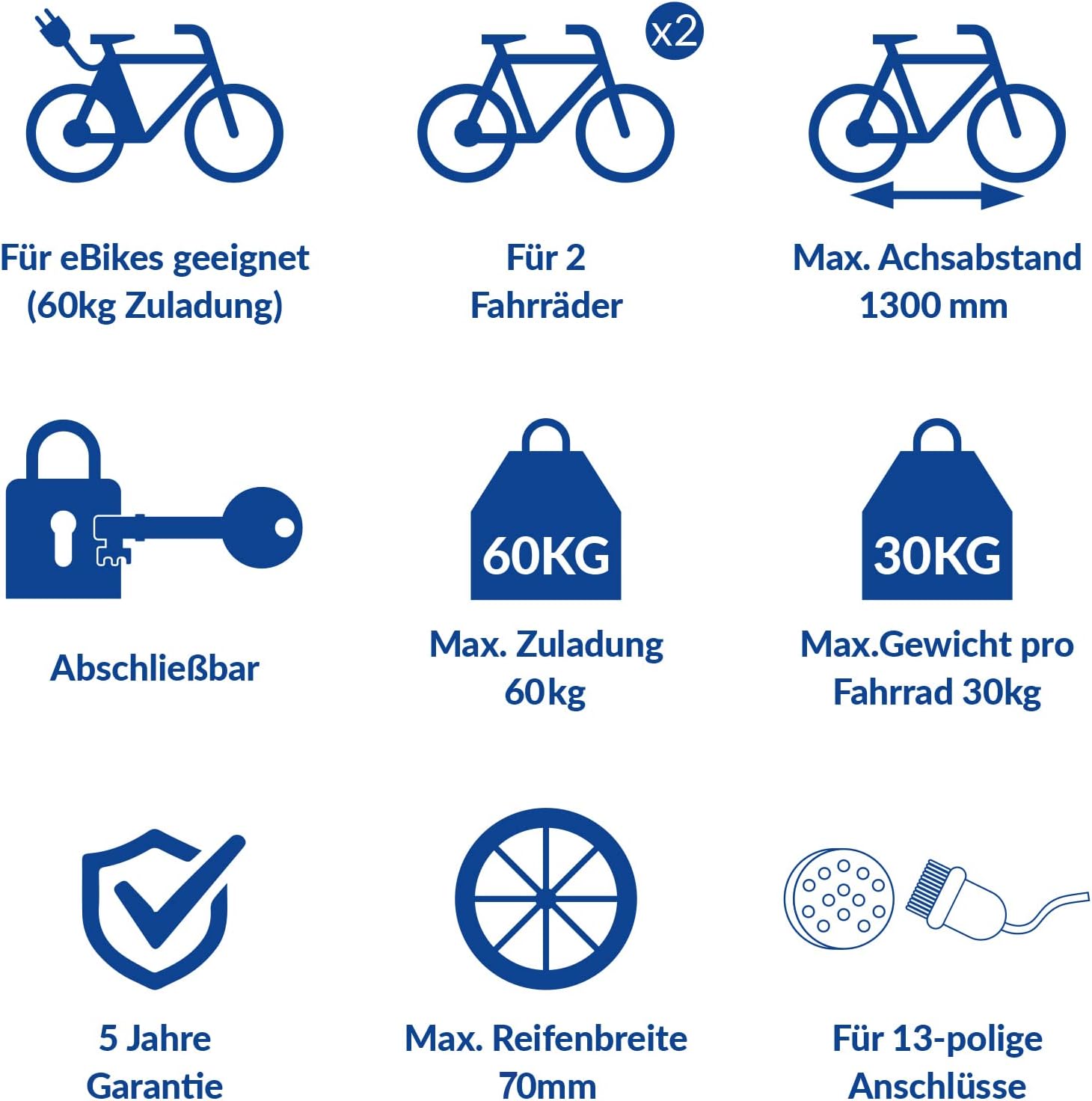 Thumbnail 2 de Westfalia BC 60 Fahrradträger für die Anhängerkupplung – 2 Fahrräder, E-Bike geeignet, zusammenklappbar