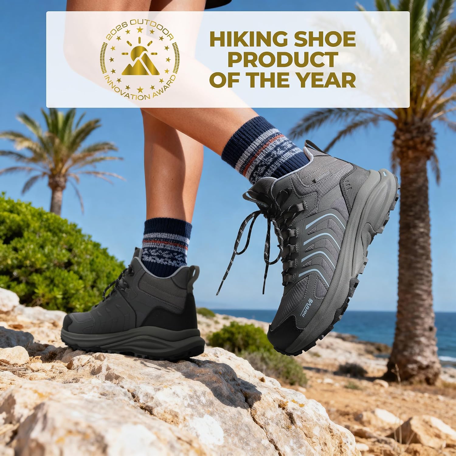Detalle de NORTIV 8 Wanderschuhe Damen – Wasserdicht, Leicht und Vielseitig für Outdoor-Touren