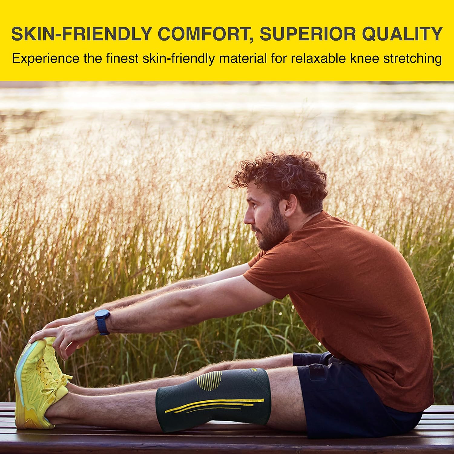 Detalle de Bracoo KE92 Kniebandage – Komfortable Allround-Bandage für Sport und Alltag