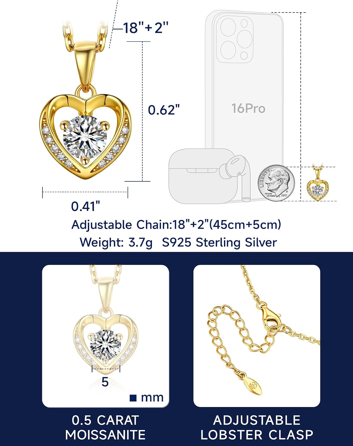Thumbnail 6 de MomentWish Collar Corazón 0,5 quilates