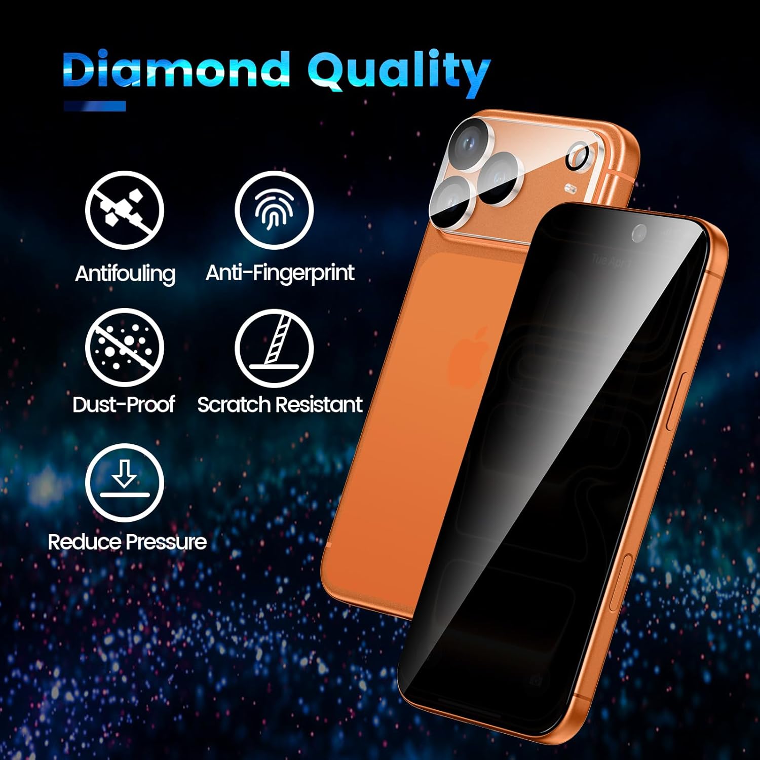 Thumbnail 4 de HWeggo 2+2 Pack Privacy Screen & Camera Lens Protector for iPhone 17 Pro Max