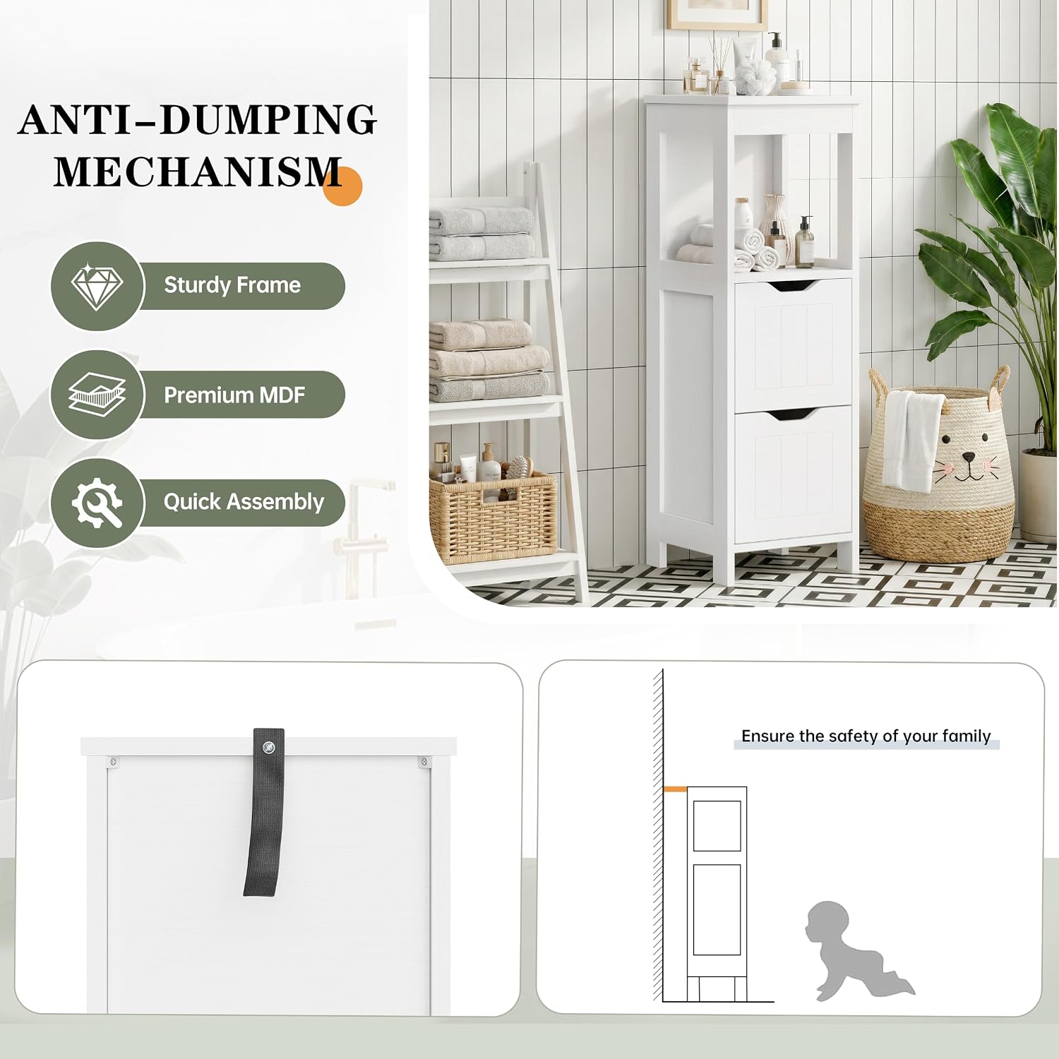 Detalle 1 de Shintenchi Bathroom Storage Cabinet