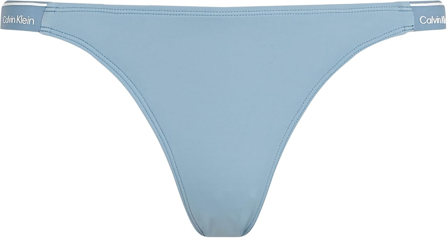 Detalle de Calvin Klein Damen Bikinihose Curved Delta mit Logobund – komfortabel, vielseitig und nachhaltig
