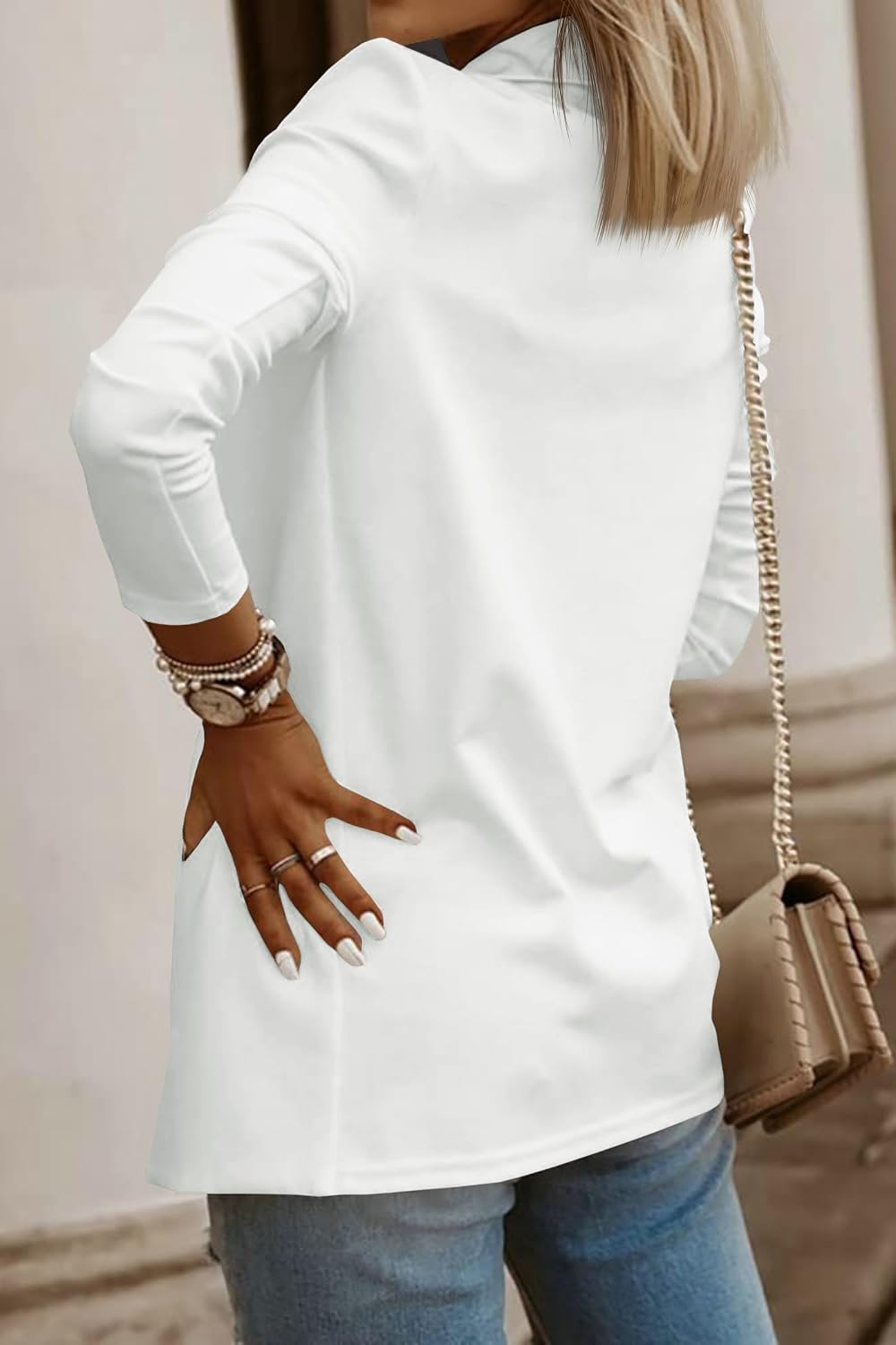 Thumbnail 3 de NIUBIA Knit Blazer Jacket, open front