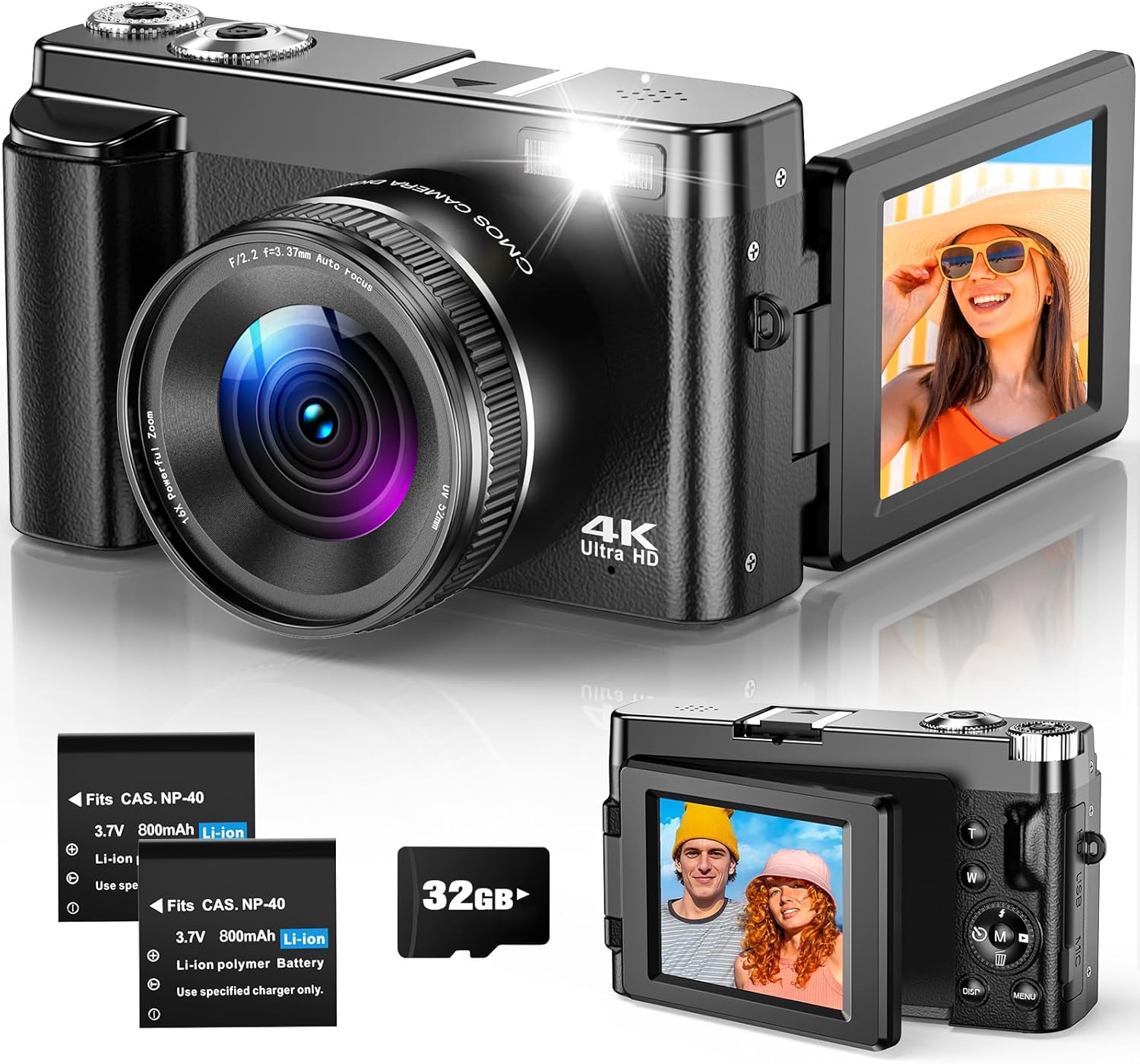 Detalle de Cámara Digital 4K 48MP compacta para vlogging