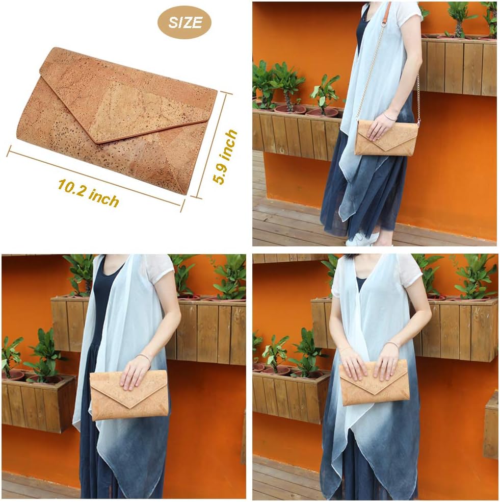 Detalle 2 de bos hiho Umhängetasche aus Kork Crossbody Veganleder – nachhaltige Damenhandtasche