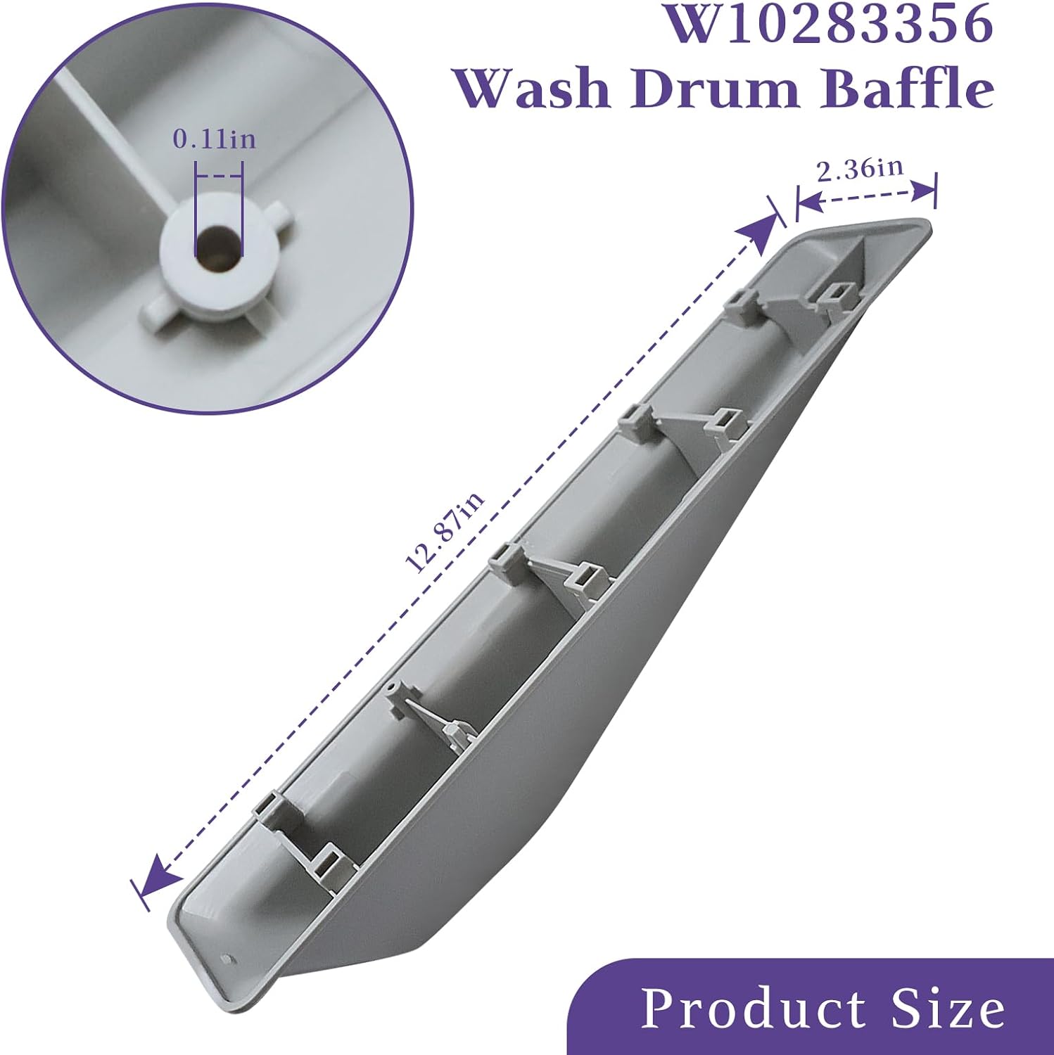 Detalle 2 de FGBAY WPW10283356 W10283356 Washer Drum Baffle, 3-Pack, PP+TPE