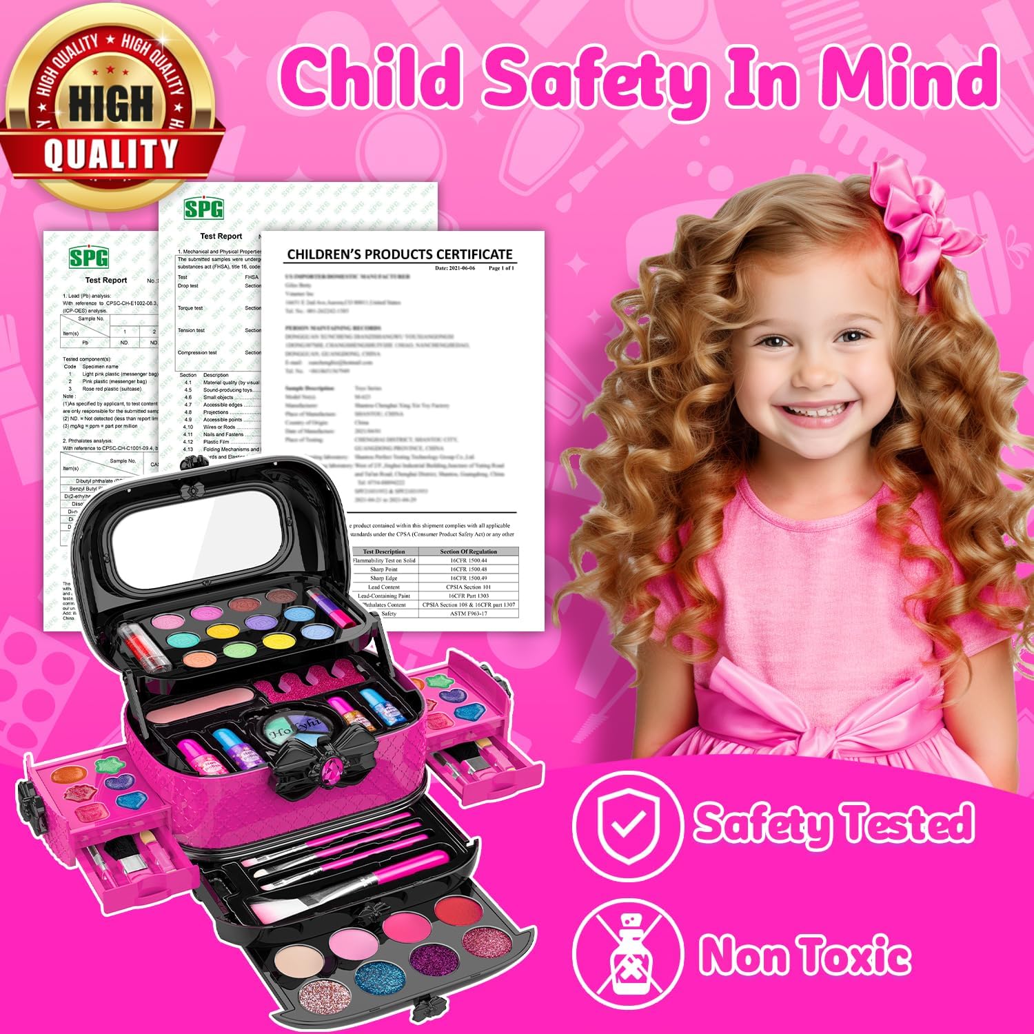 Thumbnail 4 de Hollyhi 58 Pcs Kids Makeup Kit 💄