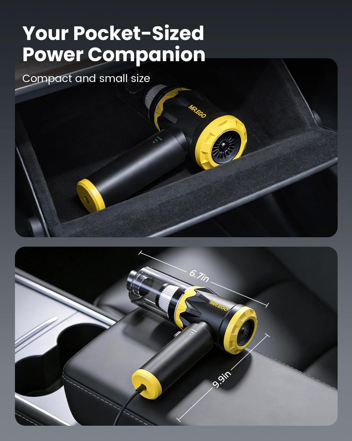 Thumbnail 5 de Mr.ego Car Vacuum Portable Cordless: 22000Pa High-Power Handheld Cleaning, 4-in-1 versatility