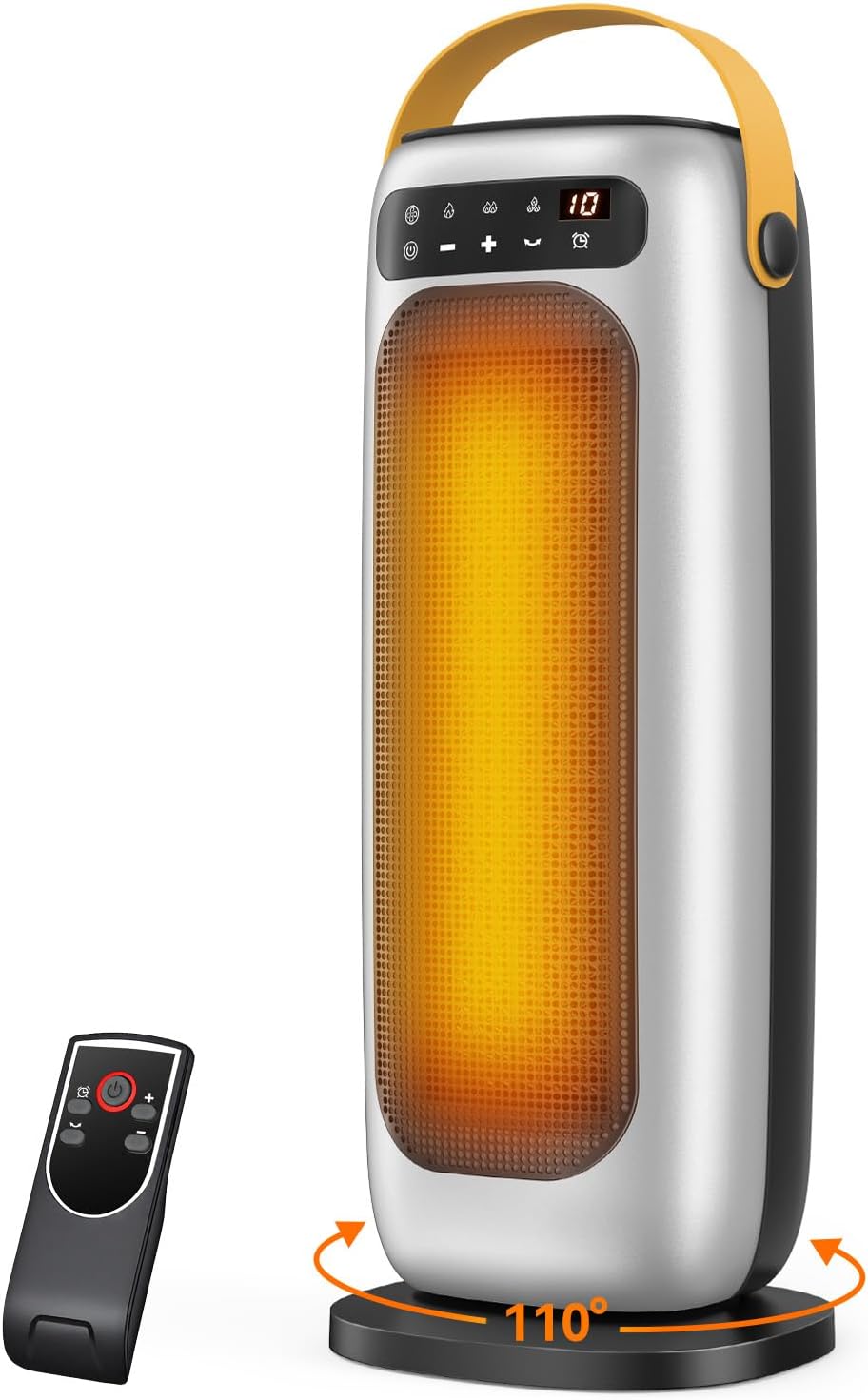 Heizlüfter Energiesparend PTC Keramik mit Fernbedienung, 35 dB & 1500 W – 4 Heizmodi, 110° Oszillation, Timer