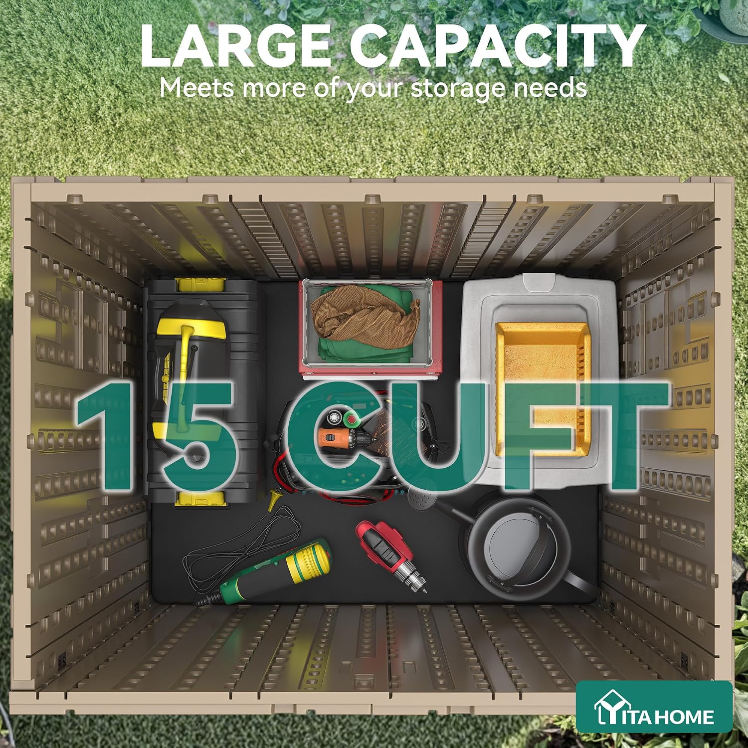 Thumbnail 2 de YITAHOME MAYIHbiswX Outdoor Resin Storage Shed, 2 Shelves, Lockable