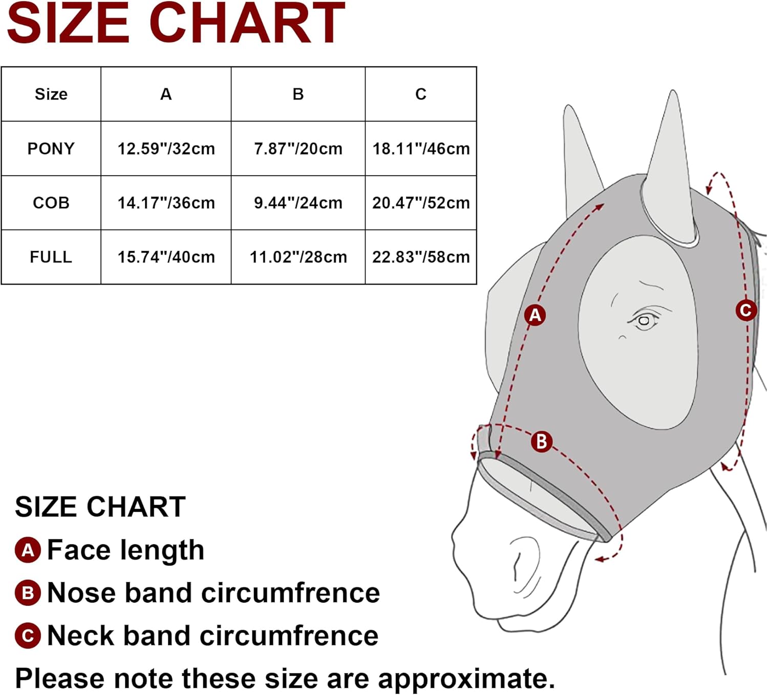 Detalle de Leberna Horse Fly Mask with Ears – Smooth, Elastic, UV Protected (Pink, Cob)