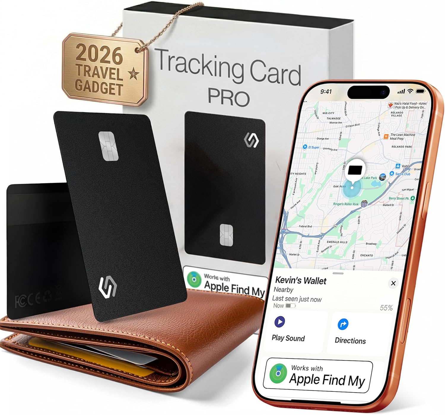 Detalle de SPOTMINDERS Apple MFi Certified Wallet Tracker PRO (MFi Find My) for Credit Card Slot Tracking