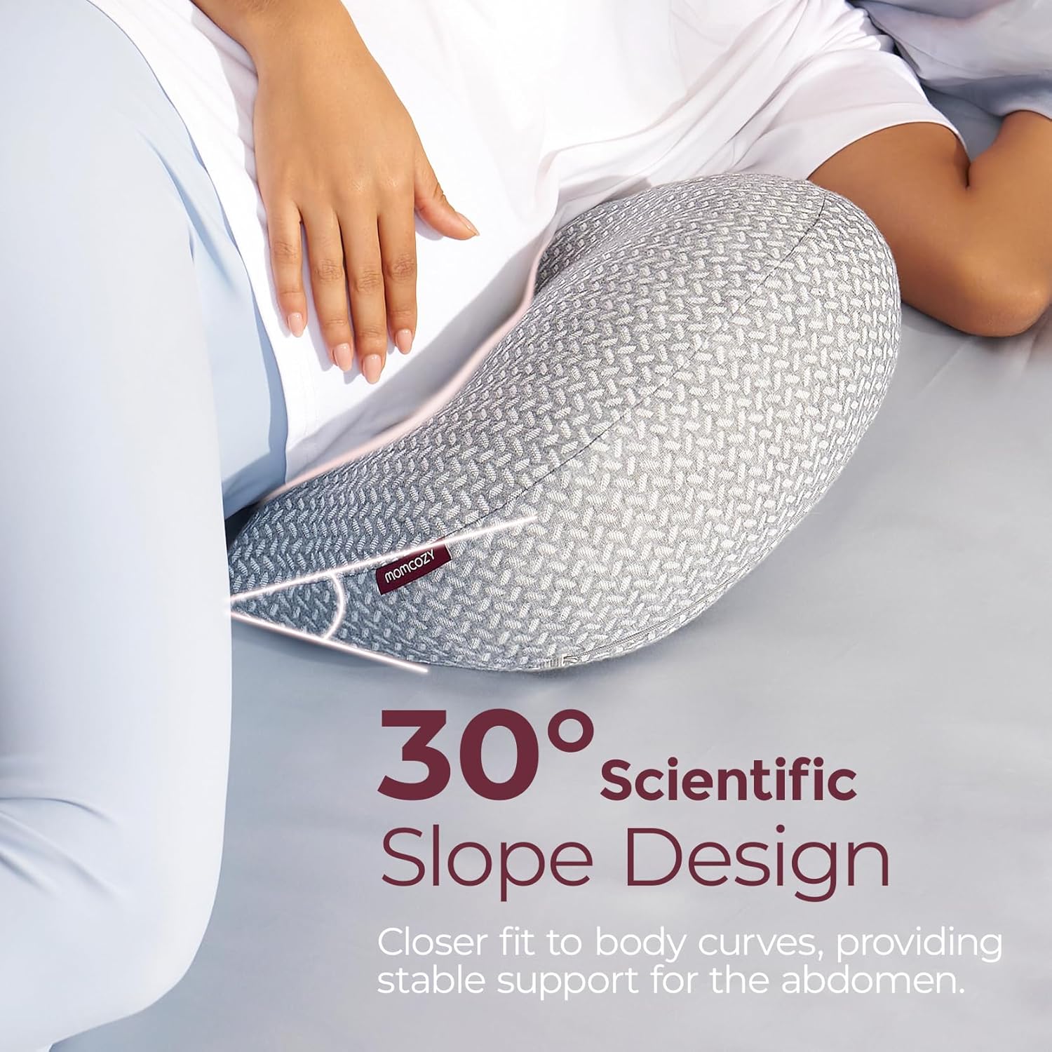 Thumbnail 5 de momcozy W Shaped Pregnancy Pillow – Adjustable Velcro, Portable Maternity Support