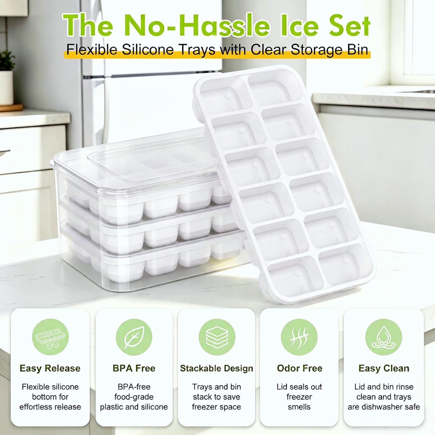 Detalle de Ice Cube Tray Set, 4-Pack