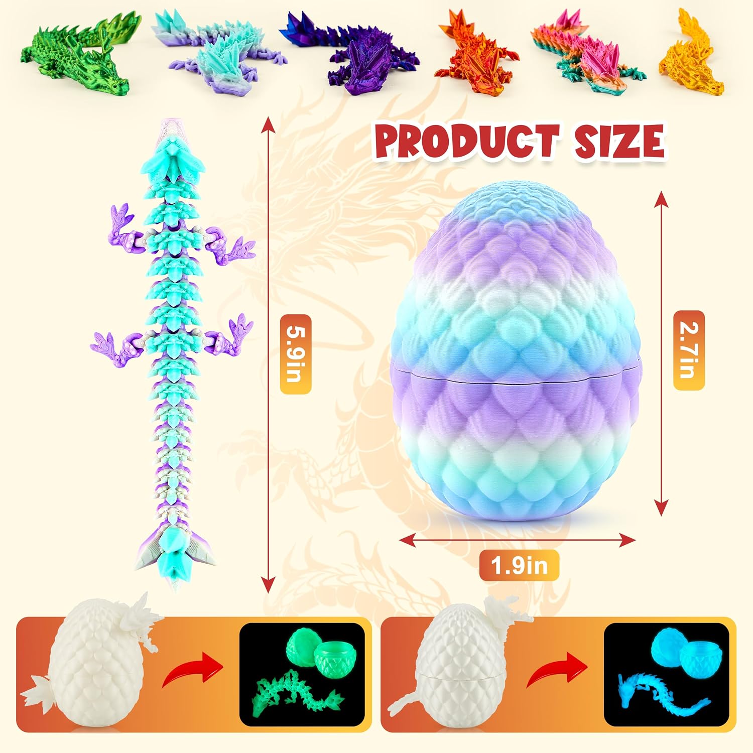 Detalle de ENJOYJOY 3D-Printed Dragon Eggs, 12-Piece Set