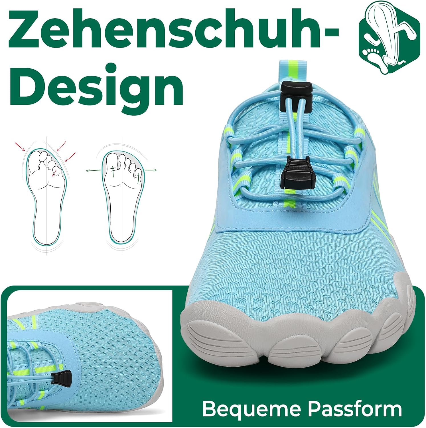 Detalle 2 de SAGUARO Wasserschuhe für Schwimmen, Gr. 36-48