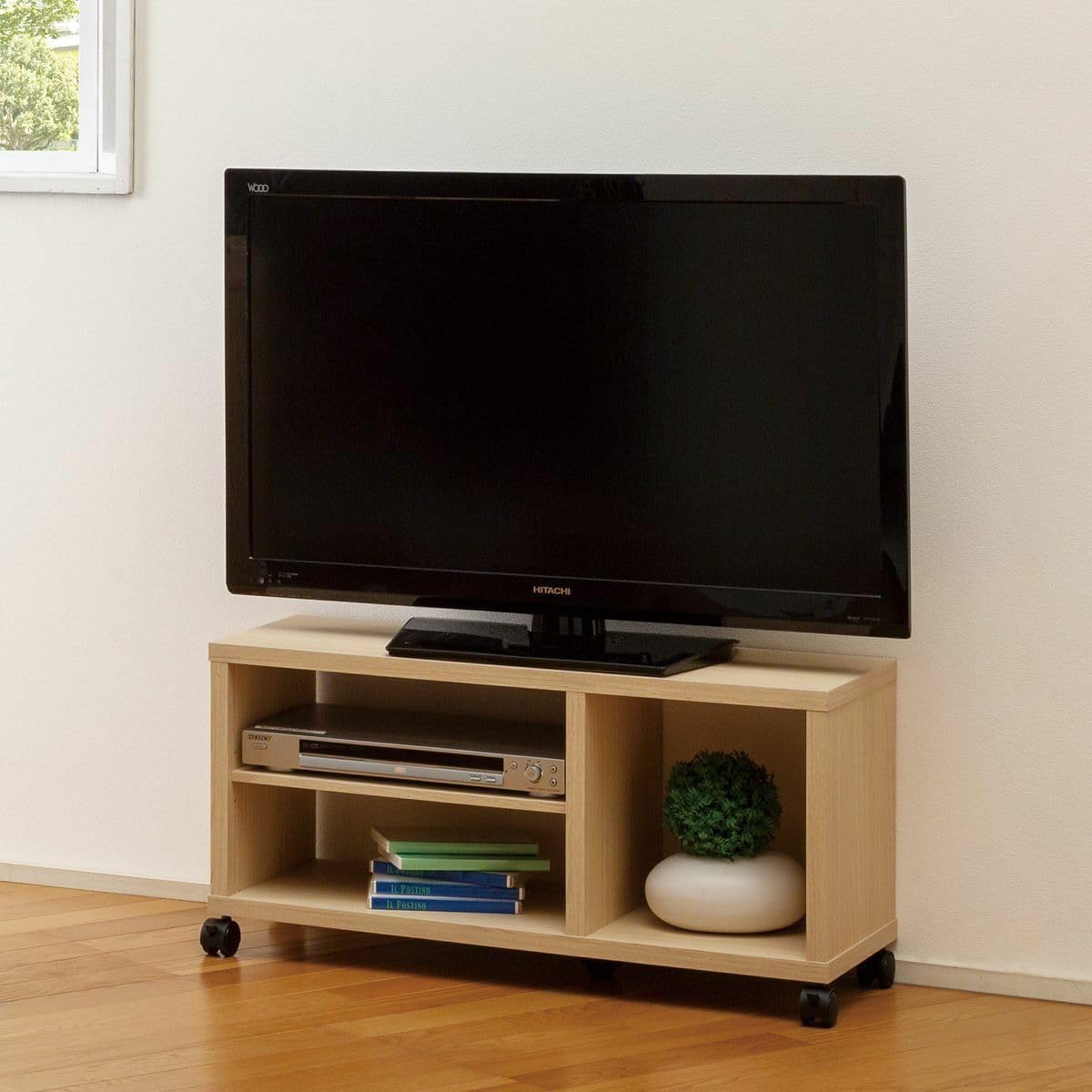 Detalle de 白井産業 FUL-4080TVNA フルニコ テレビ台 32V型まで対応 キャスター付き・ナチュラルブラウン