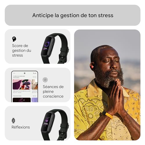 Thumbnail 4 de Fitbit Inspire 3 : bracelet activité et santé — autonomie 10 jours, étanche 50 m, inclusive (Parme, Noir intense)