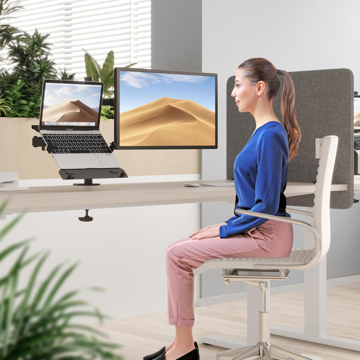 Detalle de RICOO CZ3028: Supporto PC Portatile Ergonomico in Alluminio, Ventilato, fino a 9 kg, con VESA 75x75/100x100