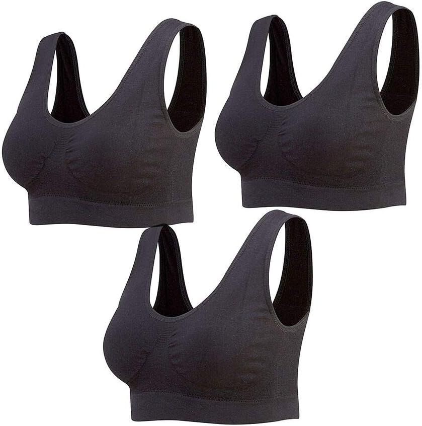 Detalle de Lemef 3-Pack Seamless Wirefree Sports Bras for Women