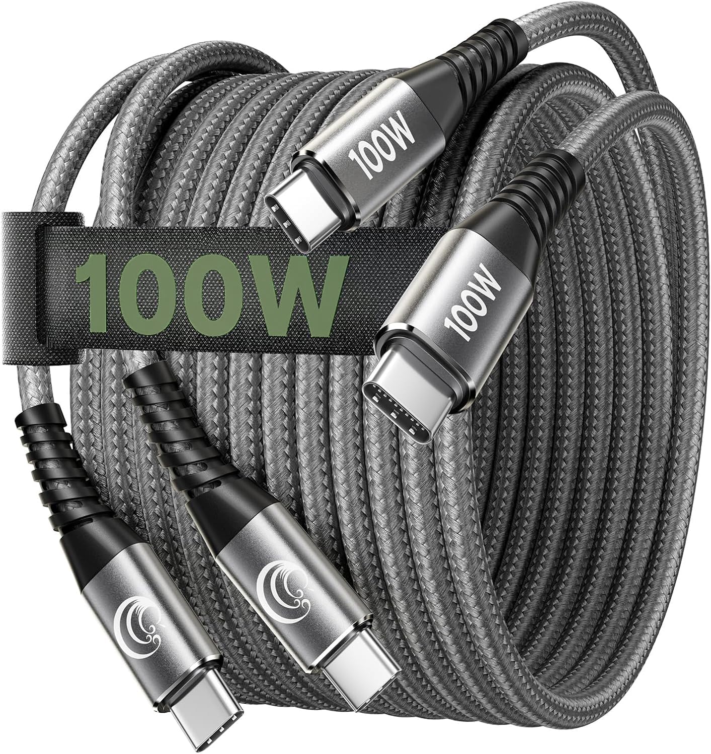 Thumbnail 6 de USB-C auf USB-C Kabel 100W (PD 3.0) – 2x 2 m Schnellladekabel mit Nylon-Ummantelung und E-Mark-Chip
