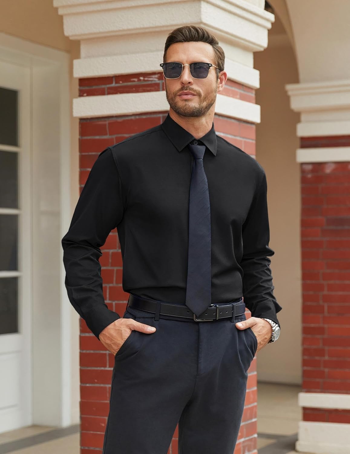 Detalle 2 de COOFANDY Stretch Dress Shirt 1 Pack 👔