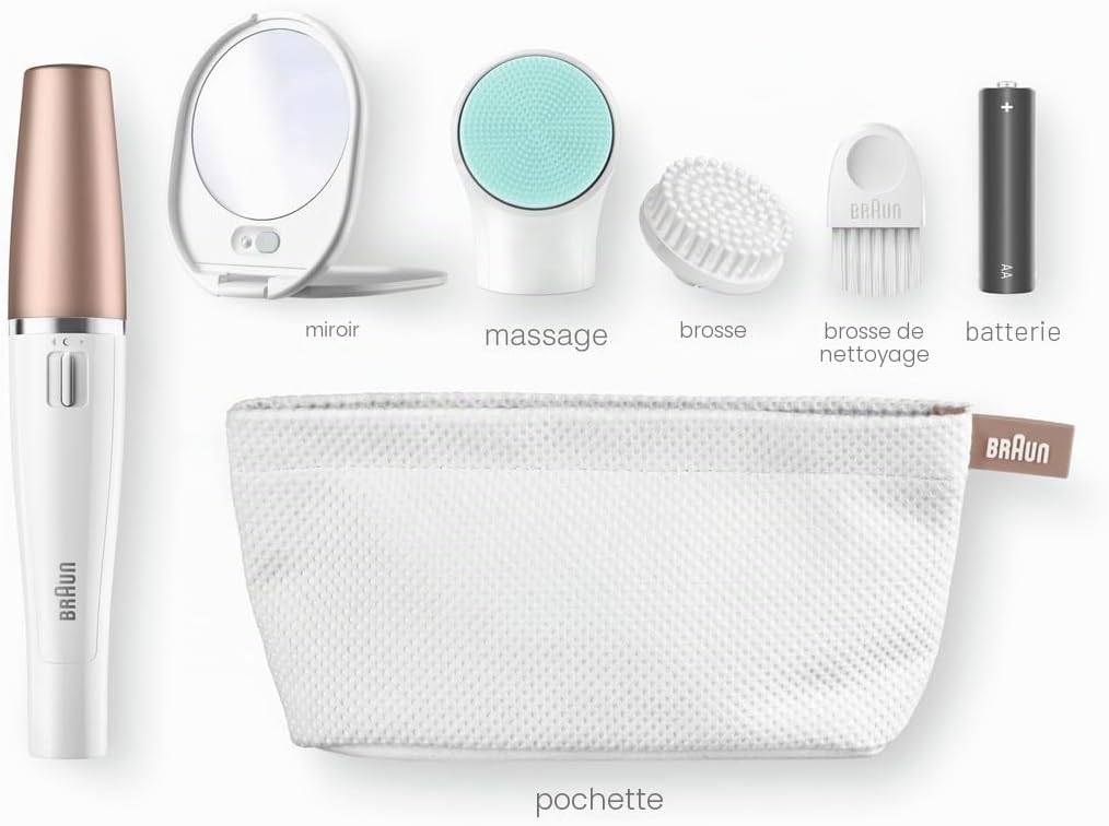 Detalle de Braun FaceSpa 851V 3-en-1 : épilateur visage, brosse nettoyante et coussin de massage
